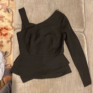 BCBG one shoulder peplum top